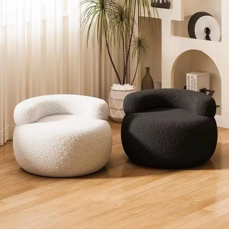 

Richome Sofa Stool Household Small Stool Backrest Chair Round Stool Lamb Wool Soft Bag Low Stool Small Stool Shoe Changing Stool