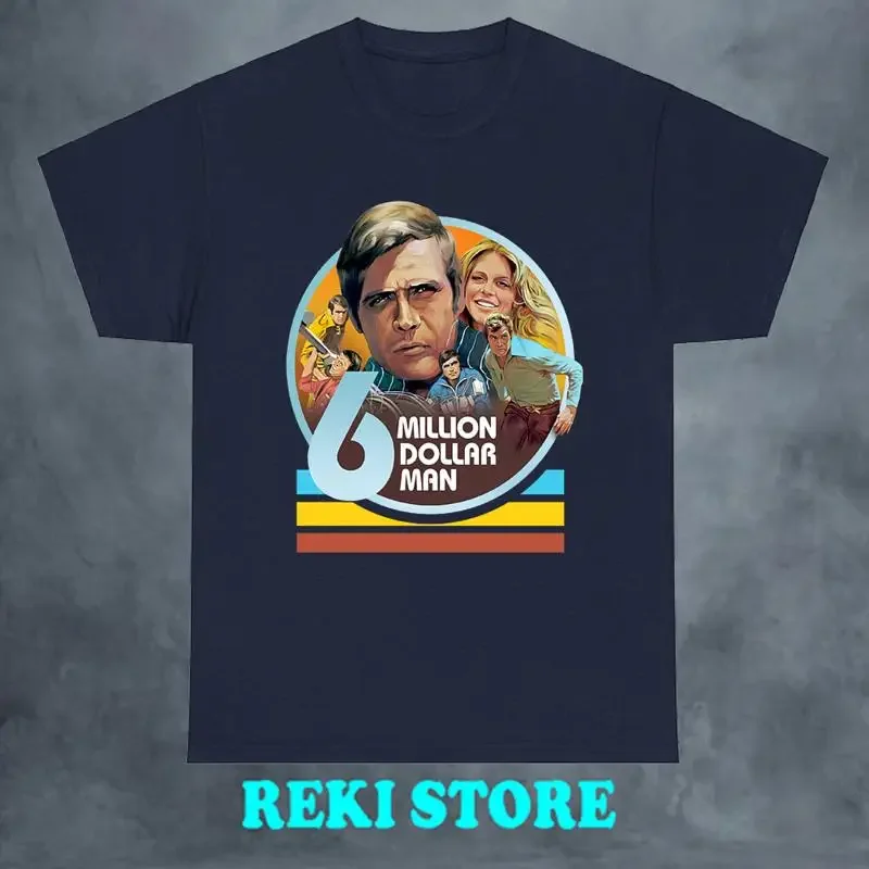 6 Million Dollar Man Movie Men's Navy T shirt Size S 5XL