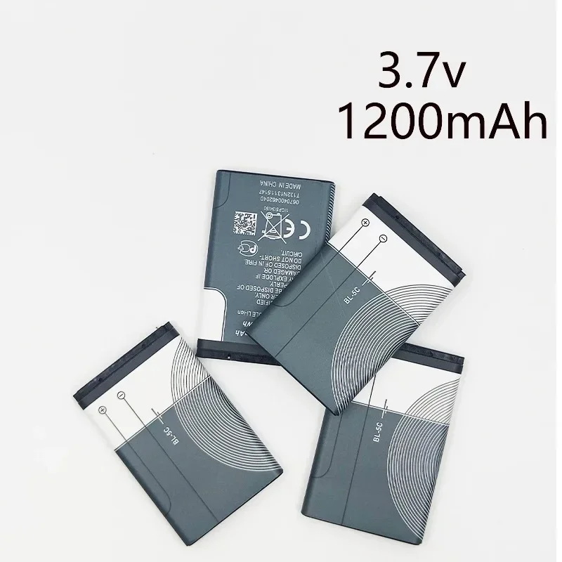 1200mAh 3.7V Bateria BL-5C BL5C BL 5C Baterias Recarregáveis Para Nokia 2112 2118 2255 2270 2280 2300 2600 2610 3125 3230