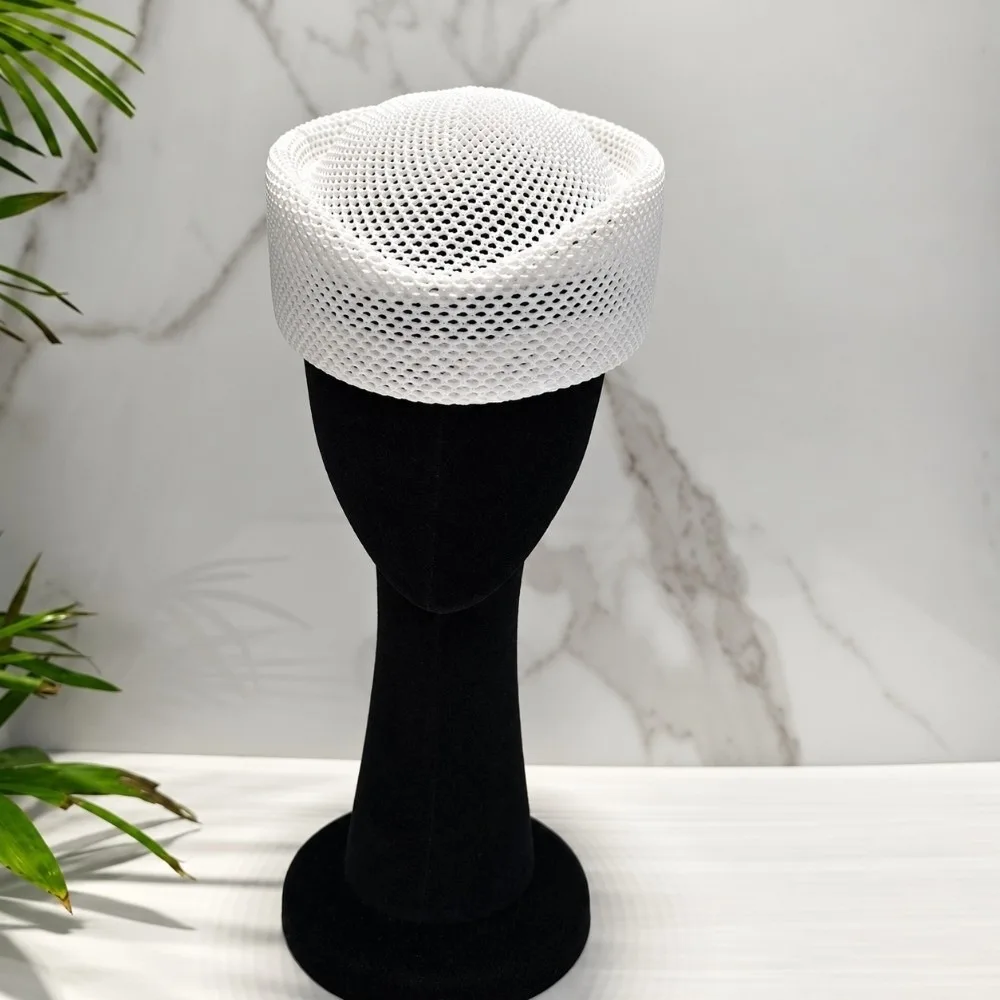 Vintage Breathable Mesh Beret Hat Hollow Lightweight Knitted Beanie Elegant Style Solid Color Casual Stewardess Cap Countryside