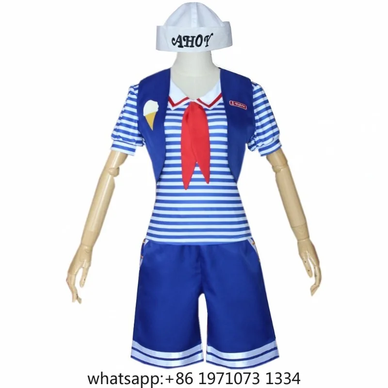 Robin Steve Harrington Cosplay Costume Shirt Pants Hat Vest Set Halloween Carnival Party Cosplay Costume