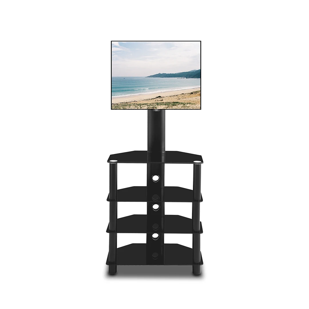 Free Shipping Modern Simple Design Home Adjustable Glass TV Console Shelf  Television Stand