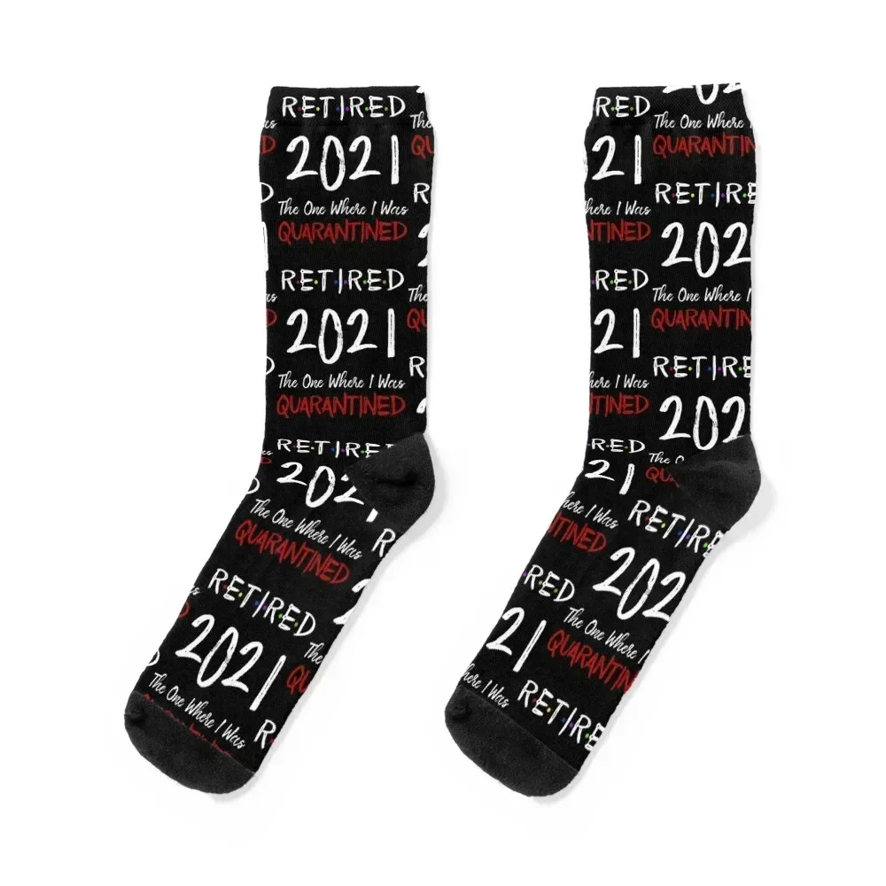 

Retired 2021 The One Where I Was Quarantined Socks halloween Non-slip christmas gifts professional running Socks For Girls Men's
