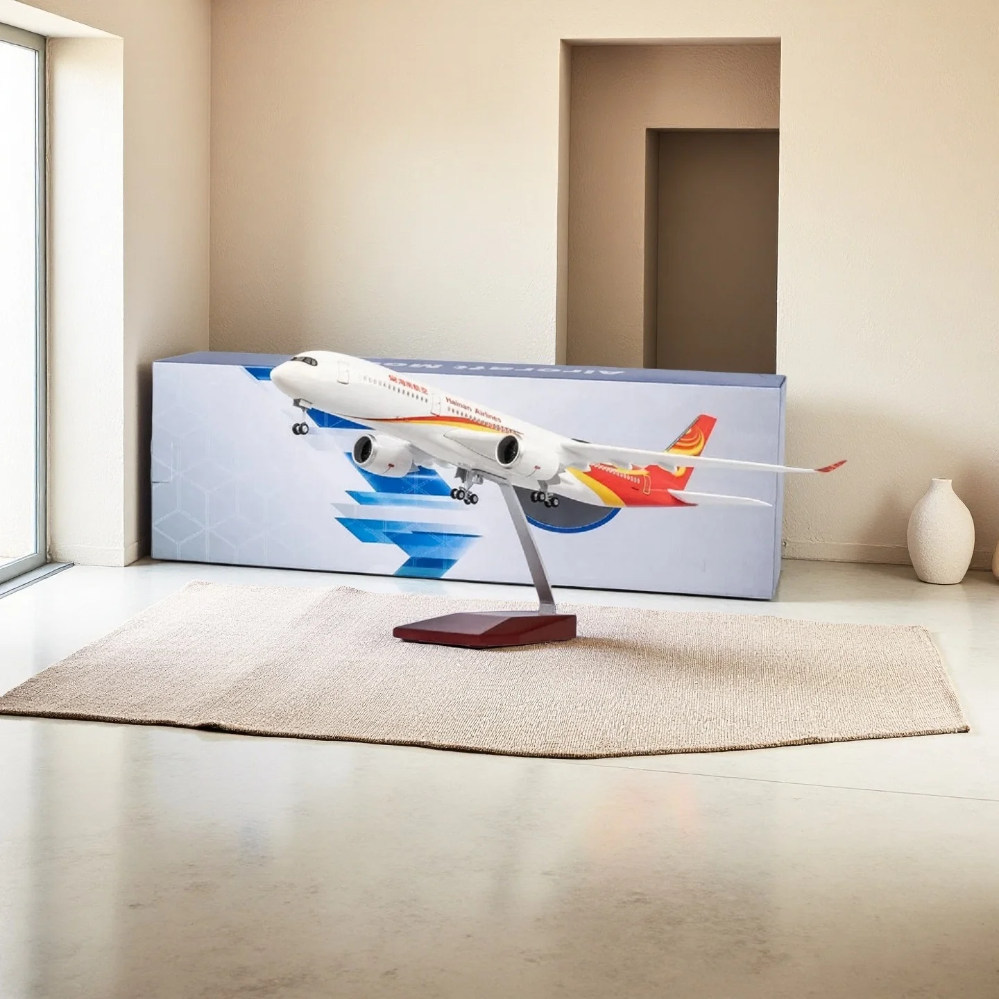 

1/142 Scale 47CM 350 Hainan Airlines of China Toy Airplane Airbus A350 Airline Model W LED Light & Wheel Diecast Plastic Resin