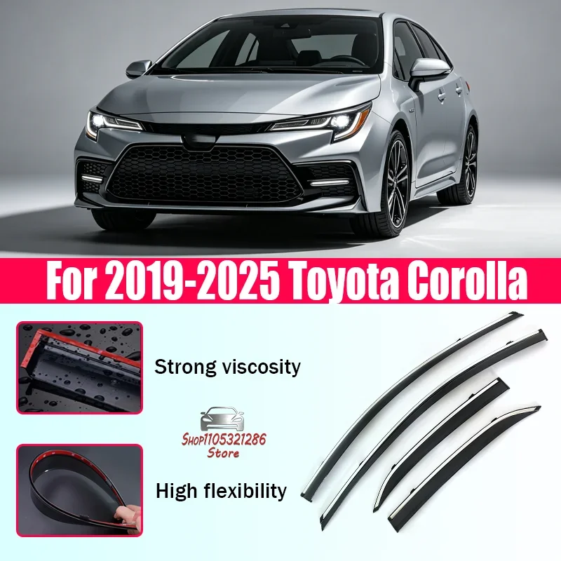 

For 2019-2025 Toyota Corolla Rainproof or Reflective Window Rainproof Eyebrow Rainproof or Reflective Side Window Deflector