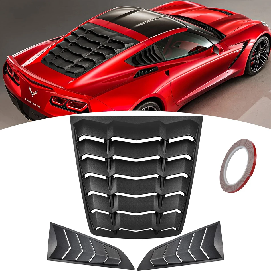 Rear & Side Window Louver for C7 Corvette Stingray Grand Sport Z51 Z06 ZR1 2014 - 2019 Windshield Sunshade Cover GT Lambo Style