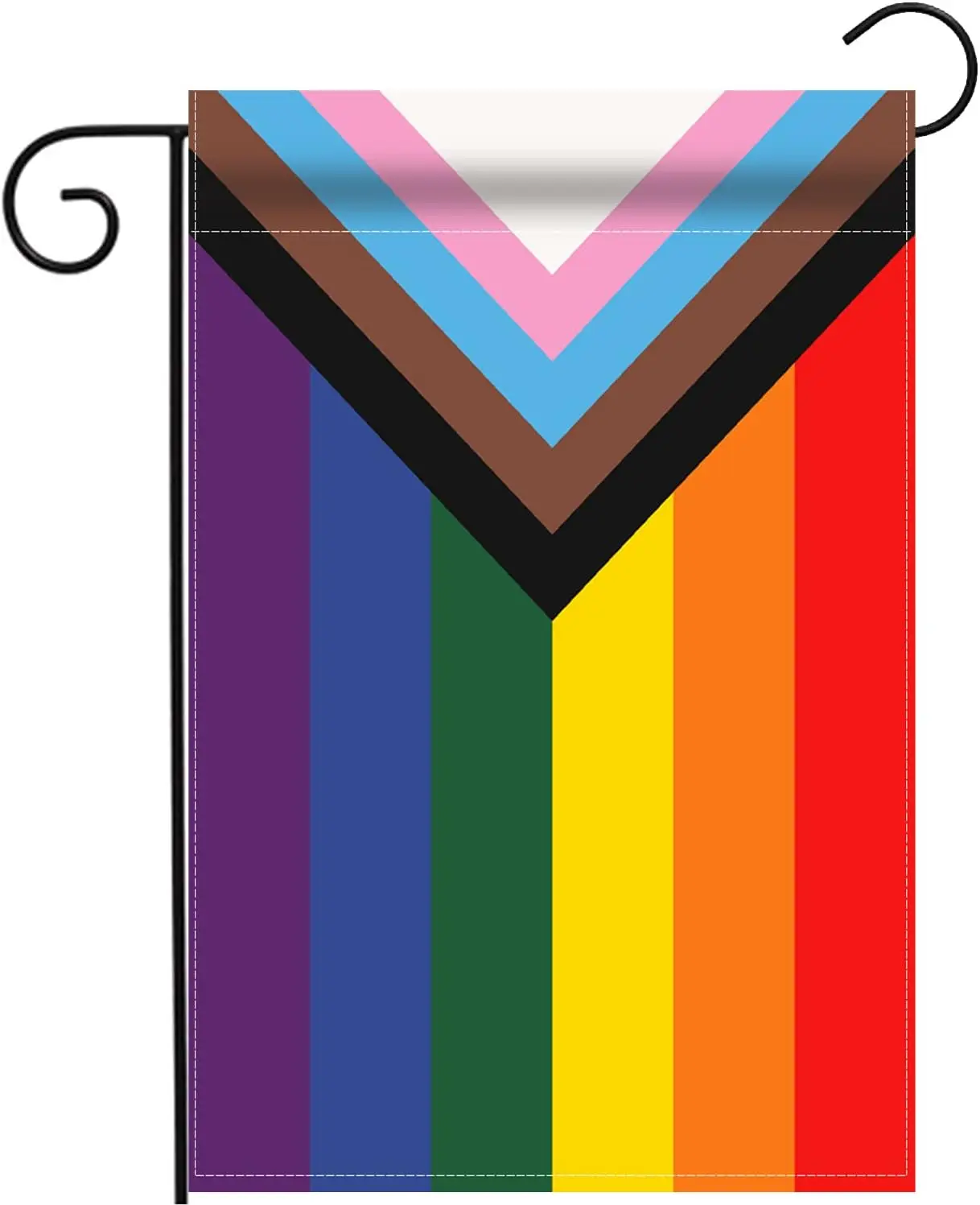 Bradford Pride Garden Flag Outdoor 12x18 Inch, Vivid Color Progress Pride Rainbow Flags, Small All Inclusive Progressive Pri