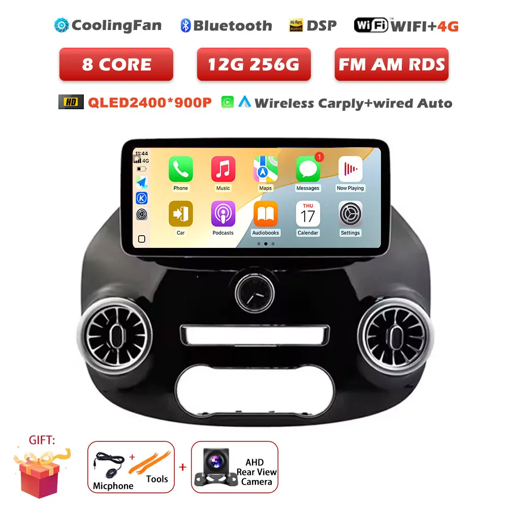 12.3 inch Android 16 Auto voor Benz Vito W447 2014-2022 autoradio multimediaspeler GPS radio draadloze CarPlay navigatietools