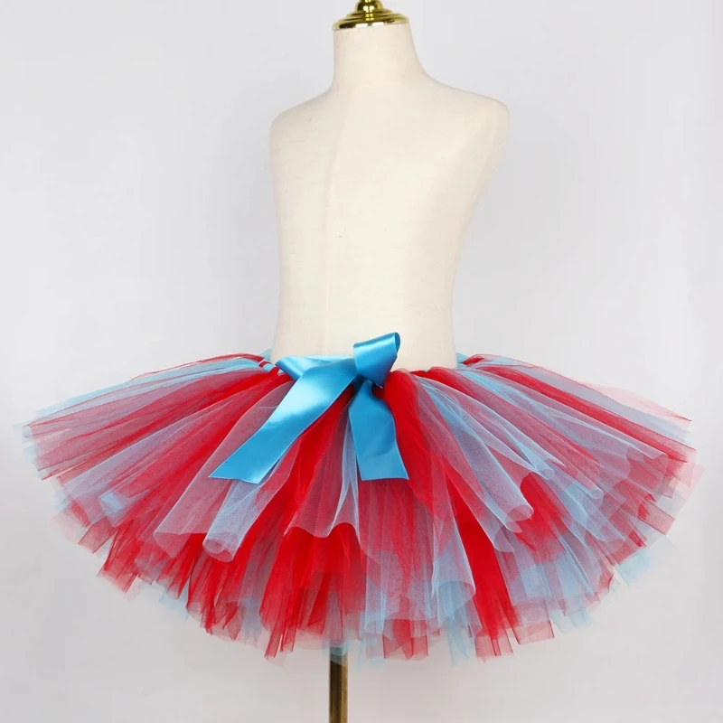 شيء 1 والشيء 2 توتو تنورة للطفل الفتيات حفلة عيد ميلاد تأثيري حلي أحمر أزرق رقيق صغير تول التنانير طفل أطفال توتو