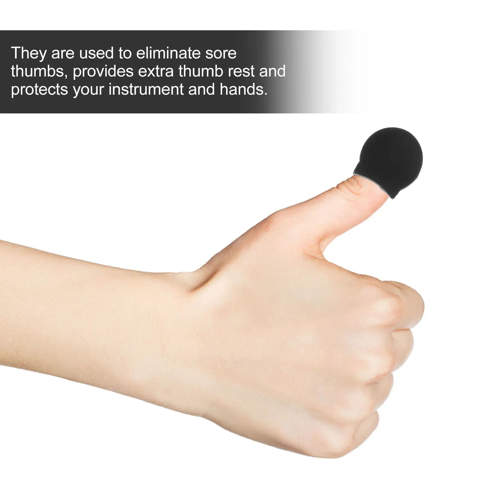 

5Pcs Standard Size Black Clarinet Thumb Rest Protector Hard Rubber Thumb Cushion for Pain Relief Instrument Hand Protection