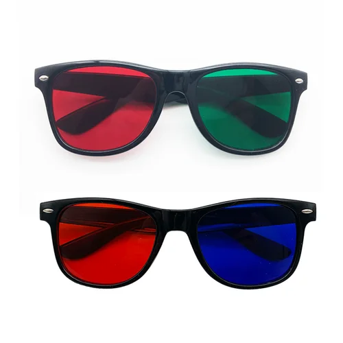 1 Uds. Gafas profesionales con filtro verde y rojo, gafas azules y rojas, herramienta de prueba de función Visual para entrenamiento de ambliopía D03