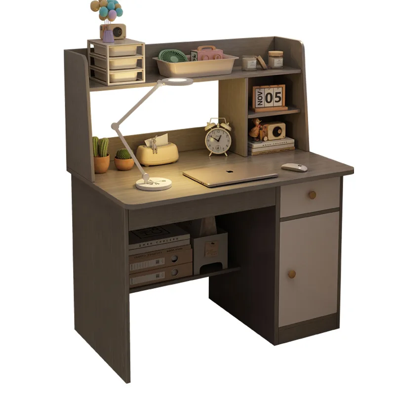 large capacity double door shoe storage rack Desk, bookshelf, integrated computer desk