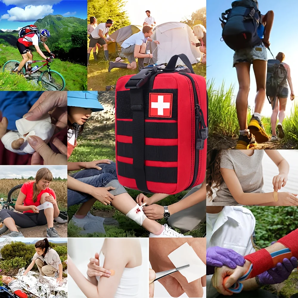 363개 구성 야외 응급 처치 키트, 휴대용 응급 가방, 다목적 응급 용품 및 액세서리, 응급 키트