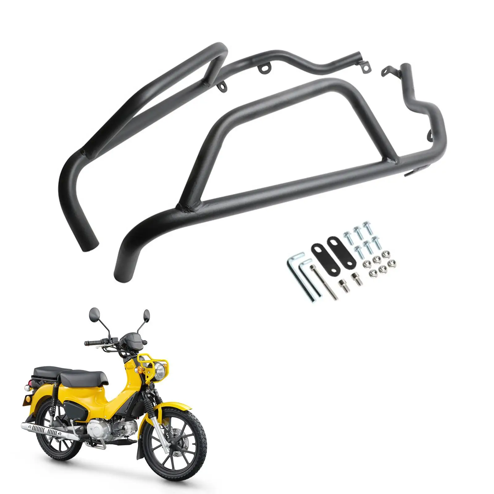 Motorcycle Engine Guard Crash Bar Protection Bar Accessories for Honda Cross Cub CC110 Sturdy Direct Fit Replacement