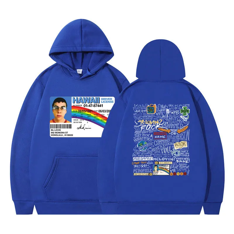 Mclovin Id Card Superbad Geek Funny Graphic Hoodies Men Women Retro Sweatshirts Teens Fashion Gothic Long Sleeve Pullover Hoodie