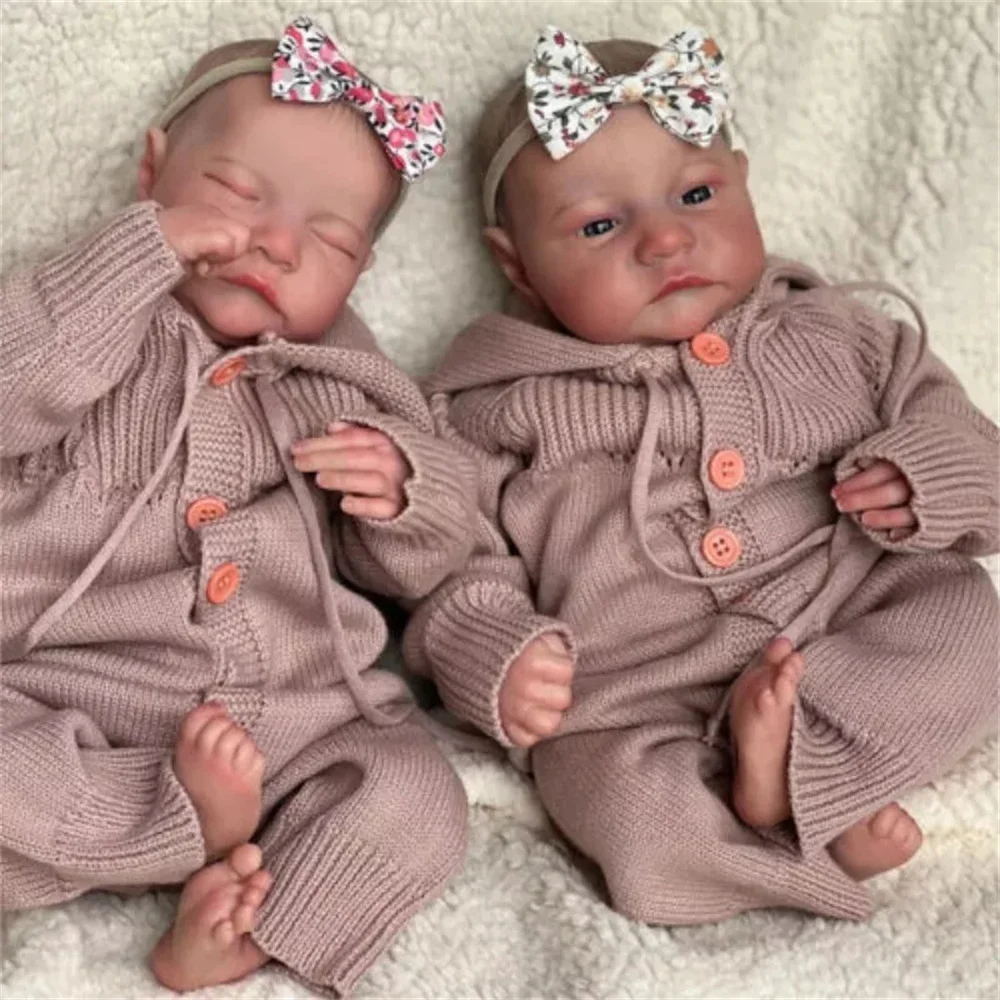 Risbecko Lifelike 43cm Finished Reborn Doll, Like Real Baby Handmade Art Doll, 3D Painted Skin With Visible Veins Vinyl Limbs