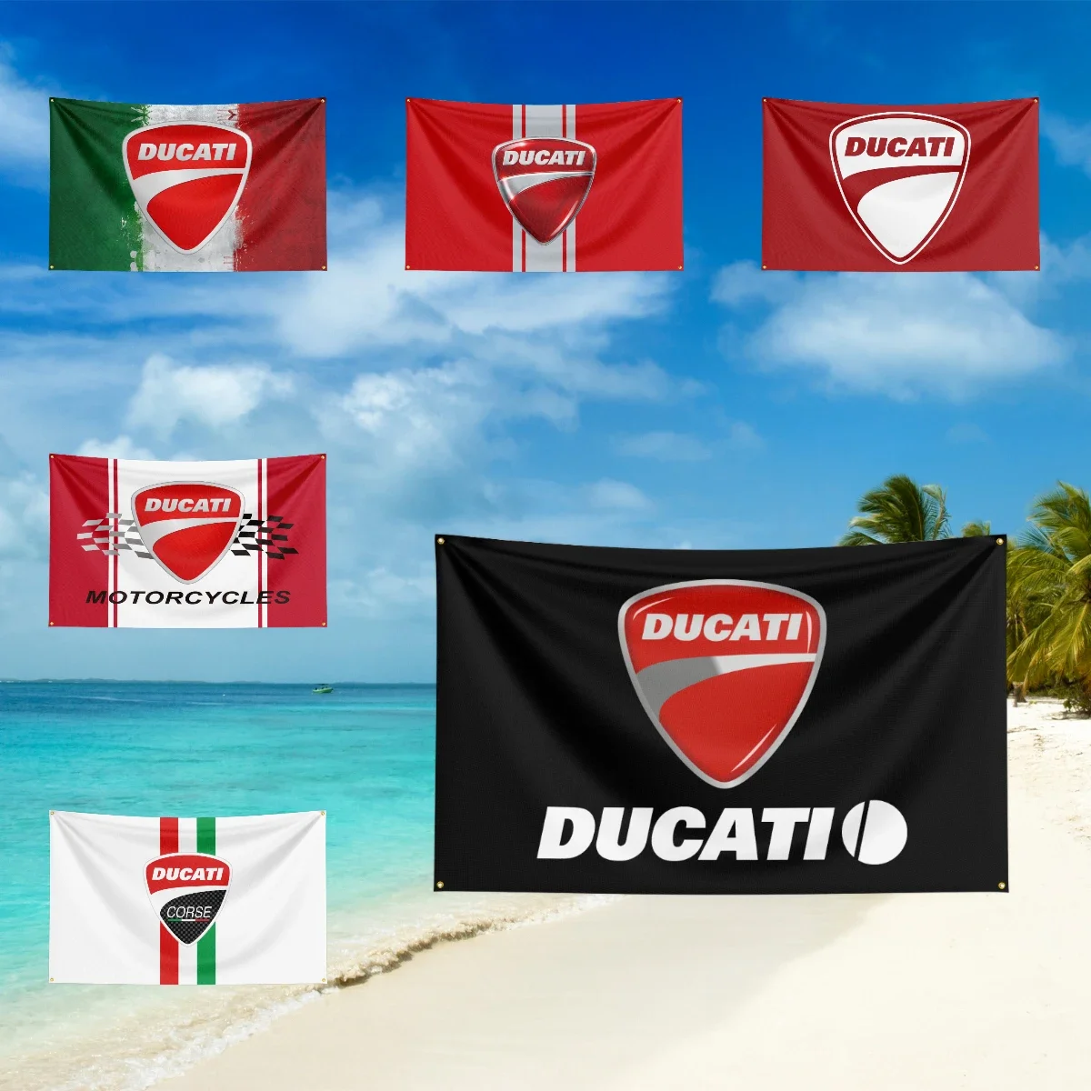 Motorcycle Flag for D-Du-ca-ti  Fans vivid print  Banner Custom any Image Garage exhibition campaign parade pennant