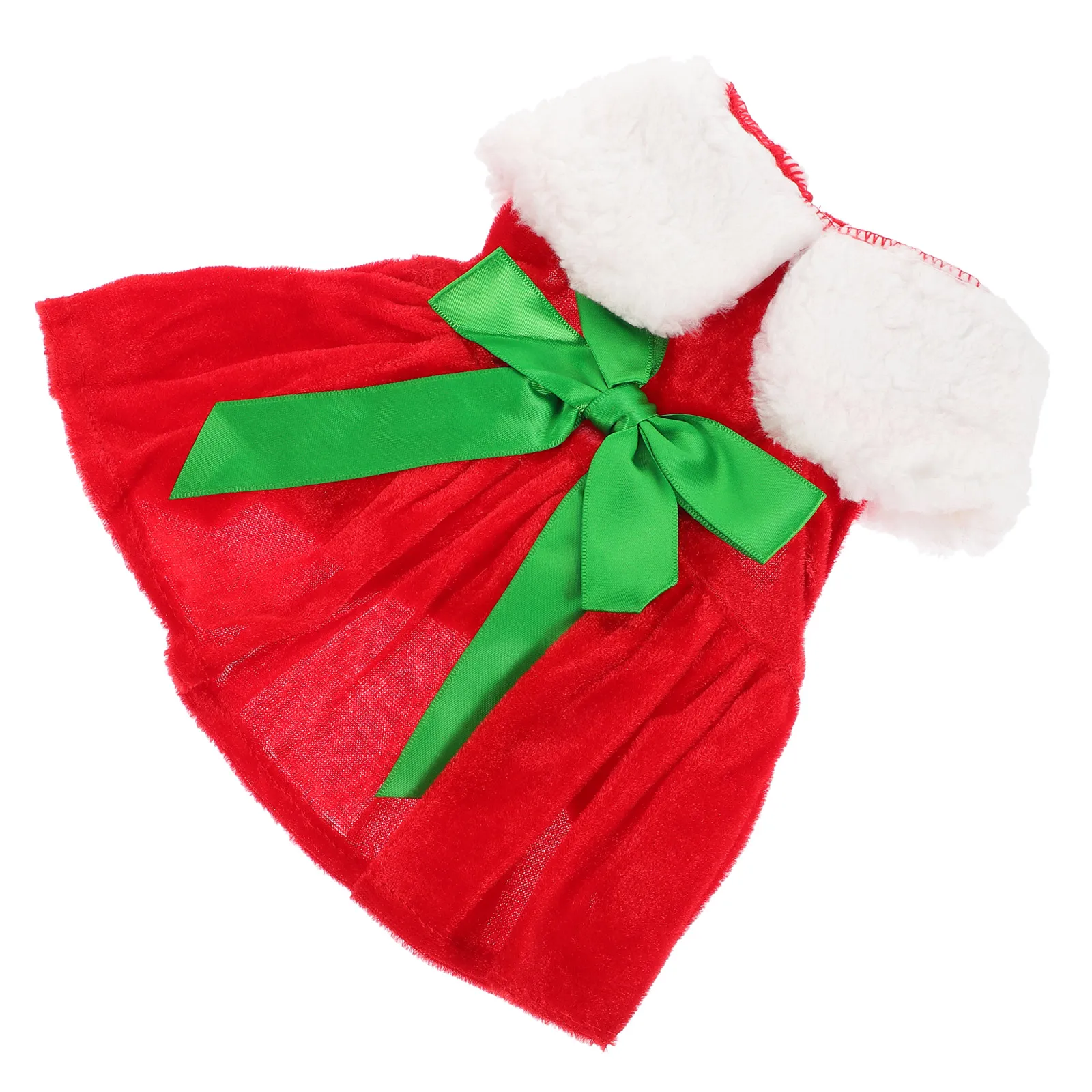 

Christmas Santa Bow Dog Skirt Winter Puppy Coat S Size Thick Warm Clothes for Dogs Thermal Comfortable Pet Dresses