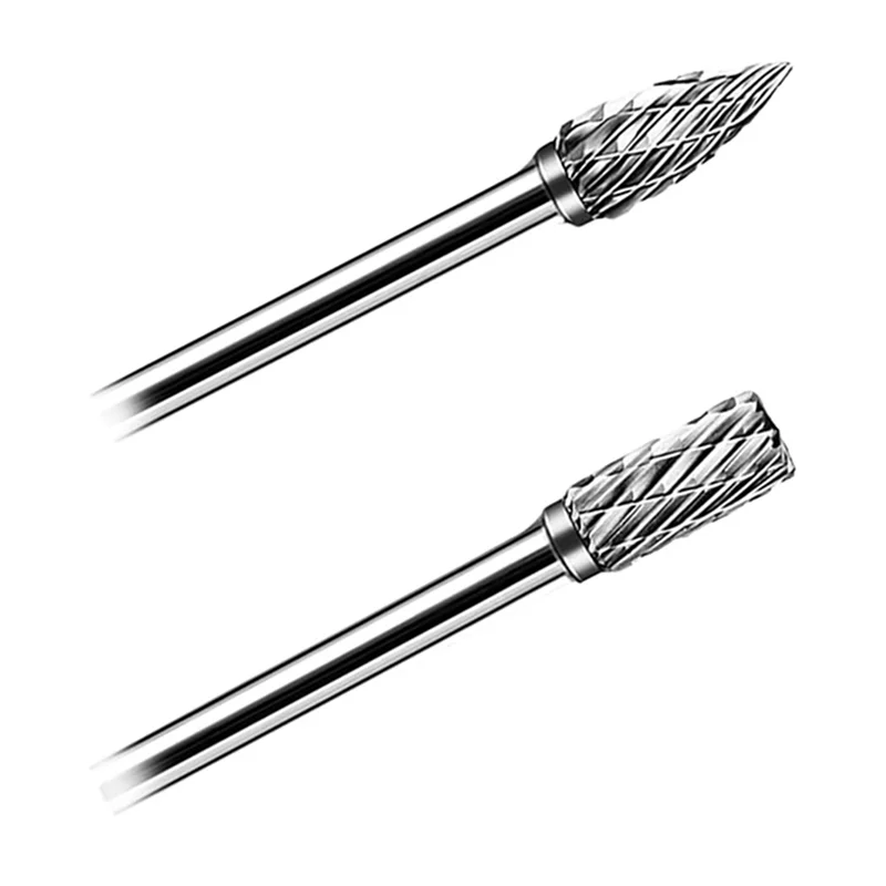 

T98C-20 Pcs Double Cut Carbide Rotary Burr Set 1/8In For Metal Glass Woodworking, Drilling, Polishing Cutting With 2 Collets