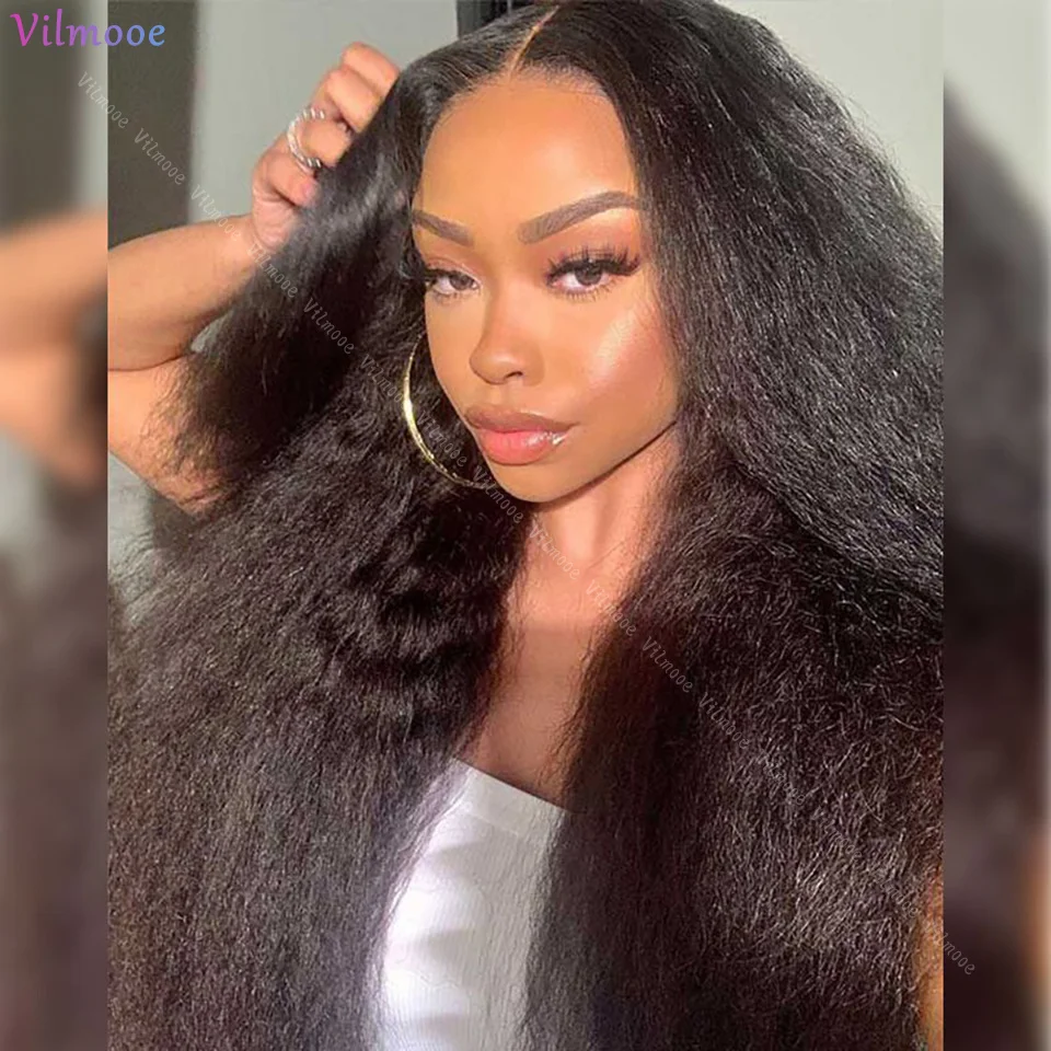 Jet Black HD Lace Silk Top 5x5 Silk Base Yaki Straight Human Hair Wigs With Baby Hair Brazilian Glueless Preplucked Closure Wigs