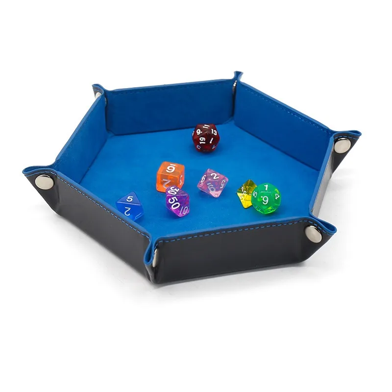 

Тканевый лоток для игральных костей на гусином пуху, складной ящик для хранения, лоток для игральных костей для настольных игр, лоток из искусственной кожи, настольный ящик для хранения