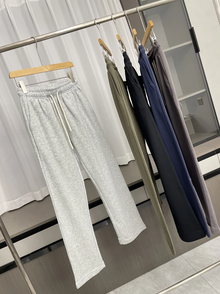 Retro Japanese Style! Heavyweight Loop! Men's Loose Straight Leg Sports Pants Casual Sweatpants Trendy Autumn Wear