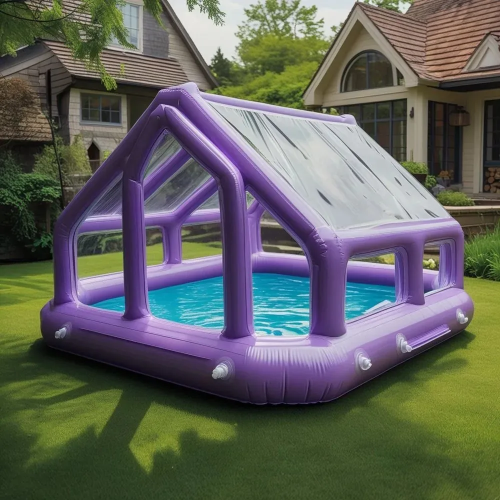 Inflatable Greenhouse Pool Covered Large Inflatable Pool UV Protection Outdoor Inflatable Pool Tent