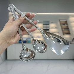 1Pc Stainless Steel Thickening Spoon Creative Long Handle Hotel Hot Pot Spoon Soup Ladle Home Kitchen Essential Tools