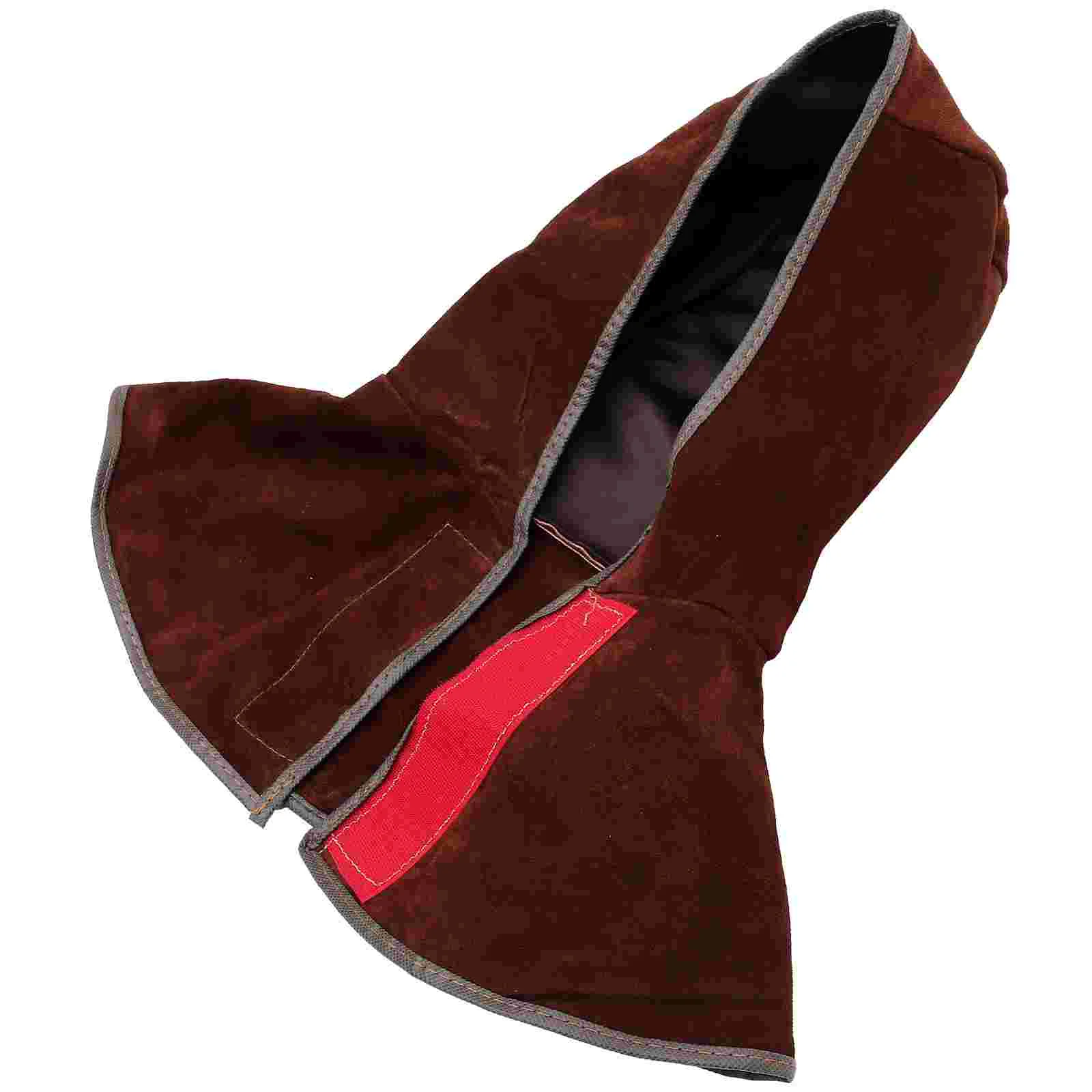 Cappucci protettivi per cappello da saldatore a mantella per cappuccio da saldatura diviso in pelle scamosciata di mucca