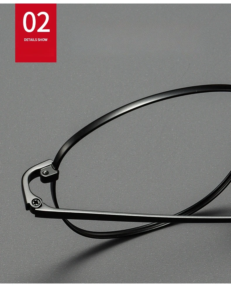 Yimaruili Mode ultraleichte Titan legierung Brillen Männer Retro Runde großes Gesicht optische Rezept Frauen Brillen Rahmen 1052 – Detail 7