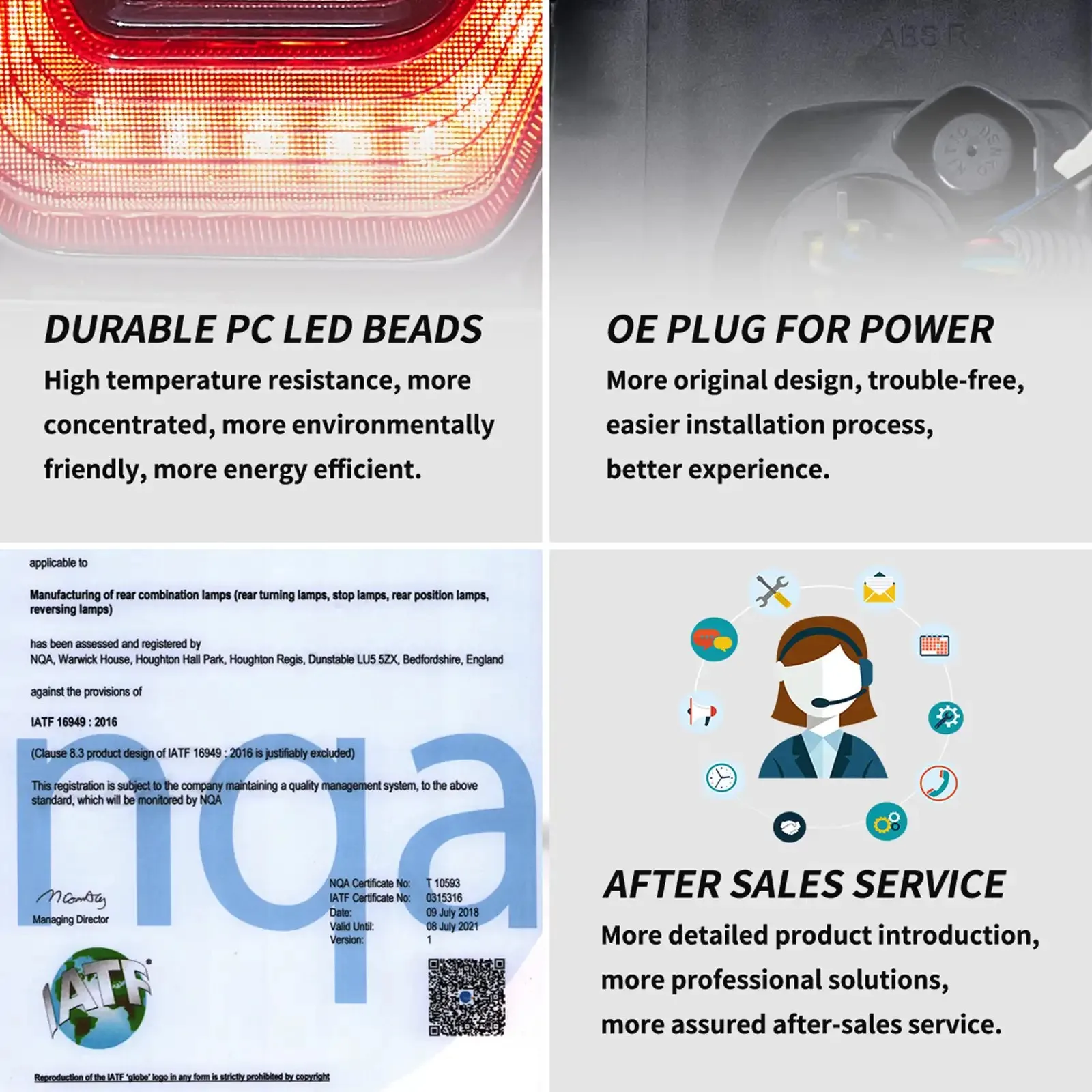12–22 Ranger Pickup LED-Rücklichter von VLAND, bernsteinfarbener sequentieller Blinker, Upgrade der Rückleuchte (nicht für US-Fahrzeuge) – Detail 6