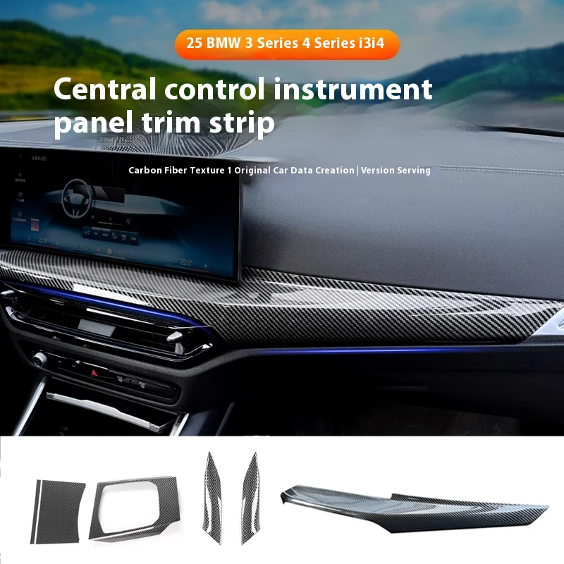 For BMW 3 4 Series G20 G21 G22 2025 ABS Carbon Car Interior Central Control Dashboard Panel Trim Cover Interior Accessories