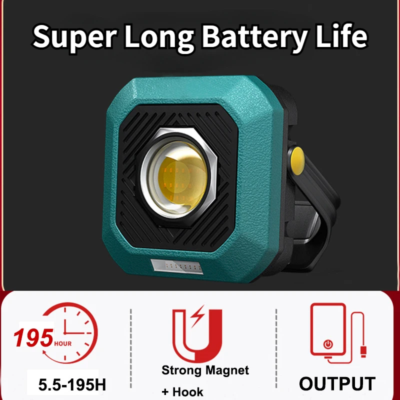 10000mAh LED COB Camping Lamp USB Fast Charging Lantern Magnetic Power Bank Floodlight 5 Modes Adjustable Waterproof  Work Light