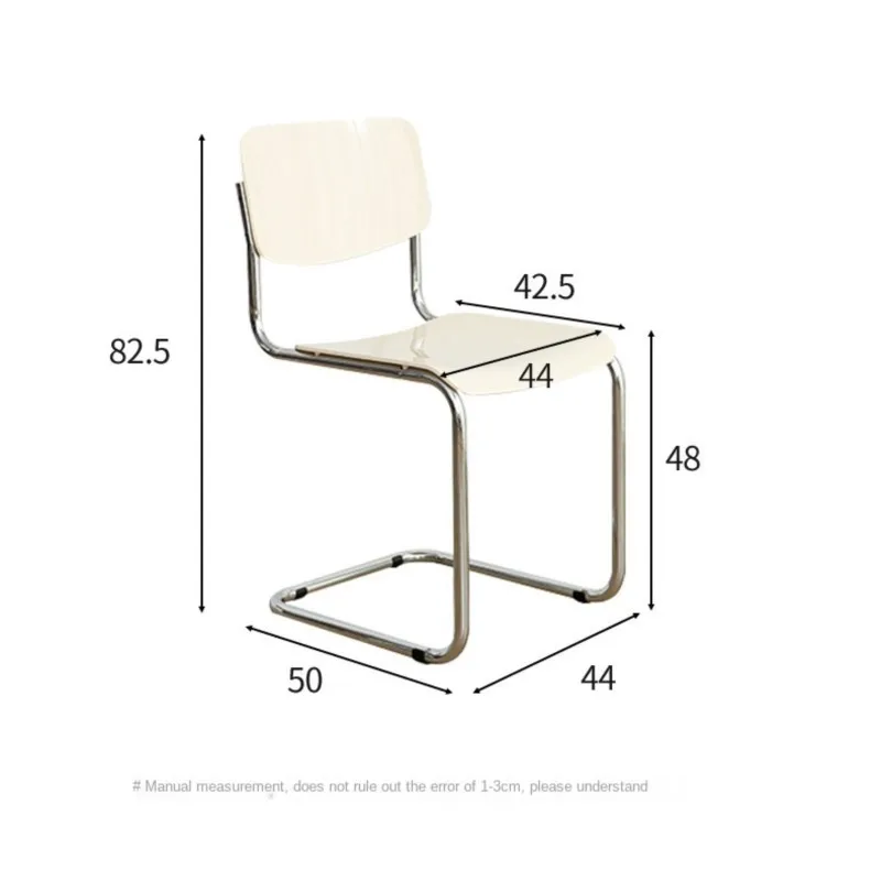 Chaise de salle à manger au design nordique décontracté, chaise à dossier en plastique, table à livres blanche simple et moderne, nouveau