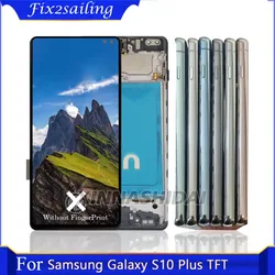TFT For Samsung S10 Plus S10+ G975 G975F SM-G975U SM-G975W LCD Display Touch Screen Digitizer Repair Parts With Frame