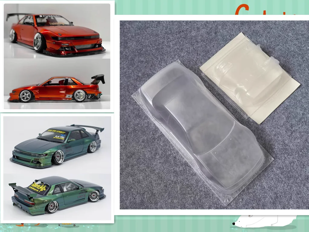 透明ボディシェル 1/10 オンロードドリフト フラット 4K hpi s14