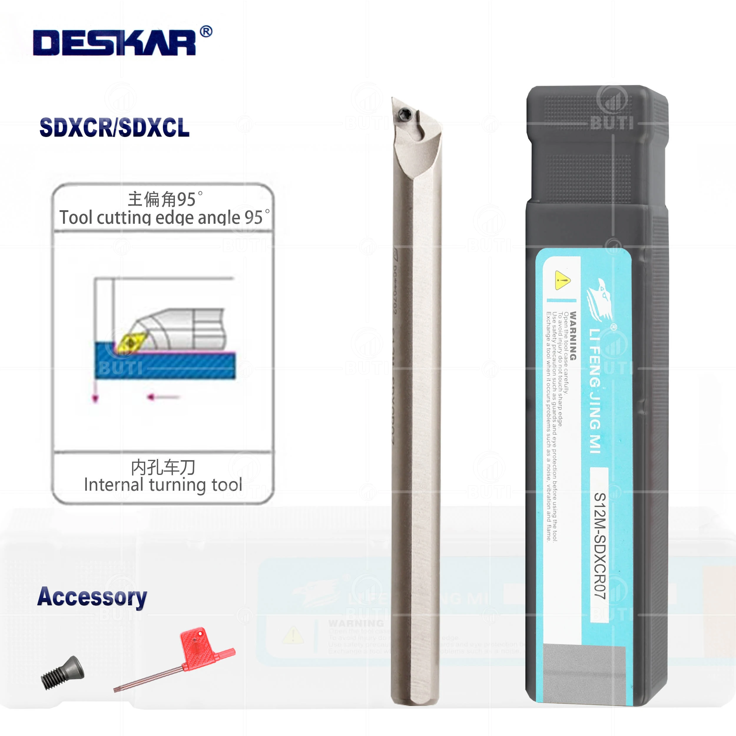 DESKAR 100% Original CNC White Tool Holder With Small Hole Lathe Cutter Internal Turning Tool SDXCR SDXCL High Speed Steel Arbor