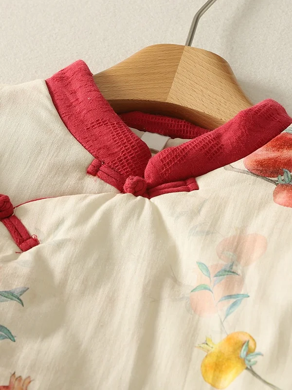 新しい中国風スタンドカラー刺繍入りコットンジャケット レディース 冬用厚手コート ボタン留め改良版チャイナドレス