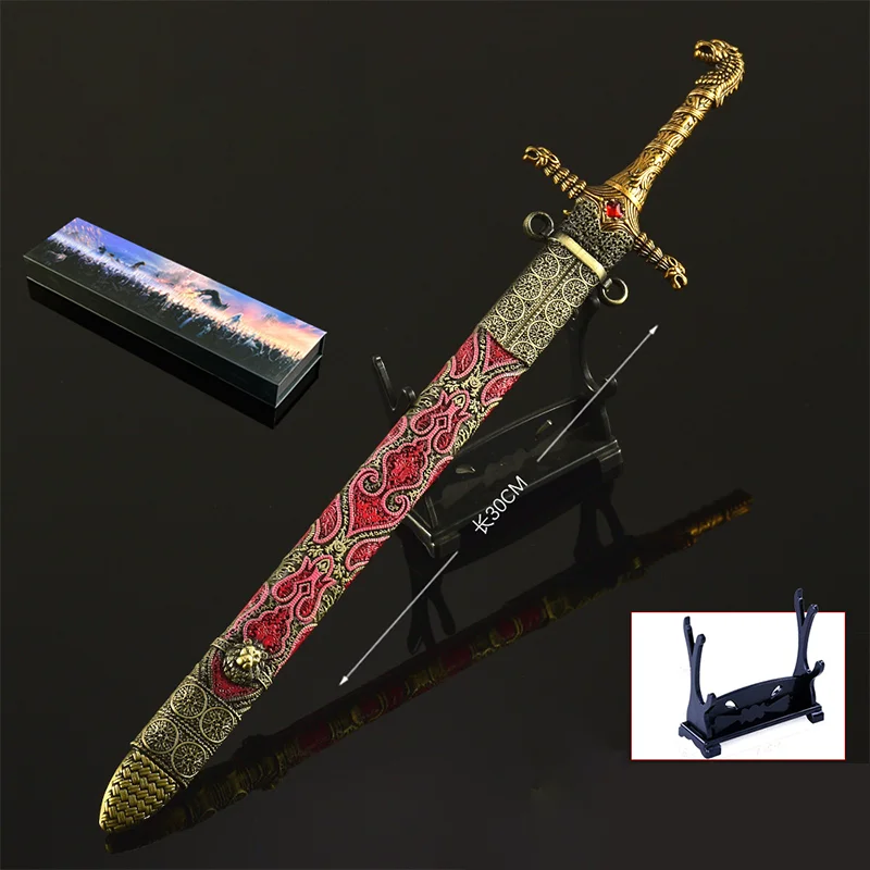 30 سنتيمتر لعبة عروش القرون الوسطى السيوف هدية صندوق طبعة Longclaw ، Oathkeeper السيف ، Arya الخياطة إبرة الحرف اليدوية حلية مجموعات #4