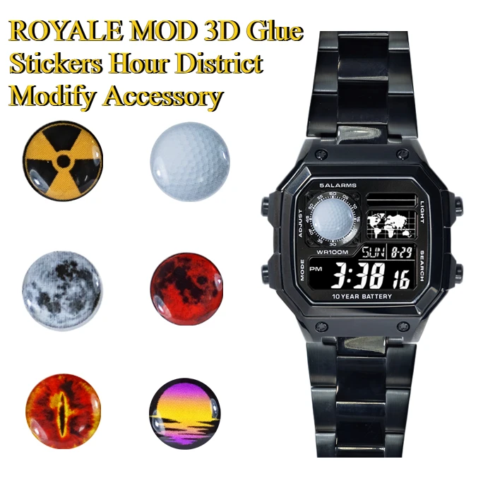 Image of Royale Mod Kompatibel mit CASIO AE1200 32 Farbige Stundenanzeige 3D-Aufkleber Hochauflösendes 3299 Modul Mod-Kit