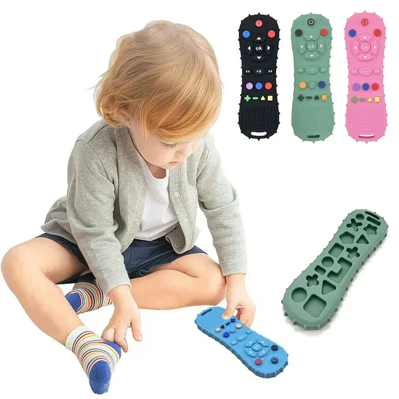 Baby TV Remote Control Teether Silicone Baby Anti-Eating Gloves Pacifier Bracelet Teething Stick Biting Toy Baby Care Accesorios