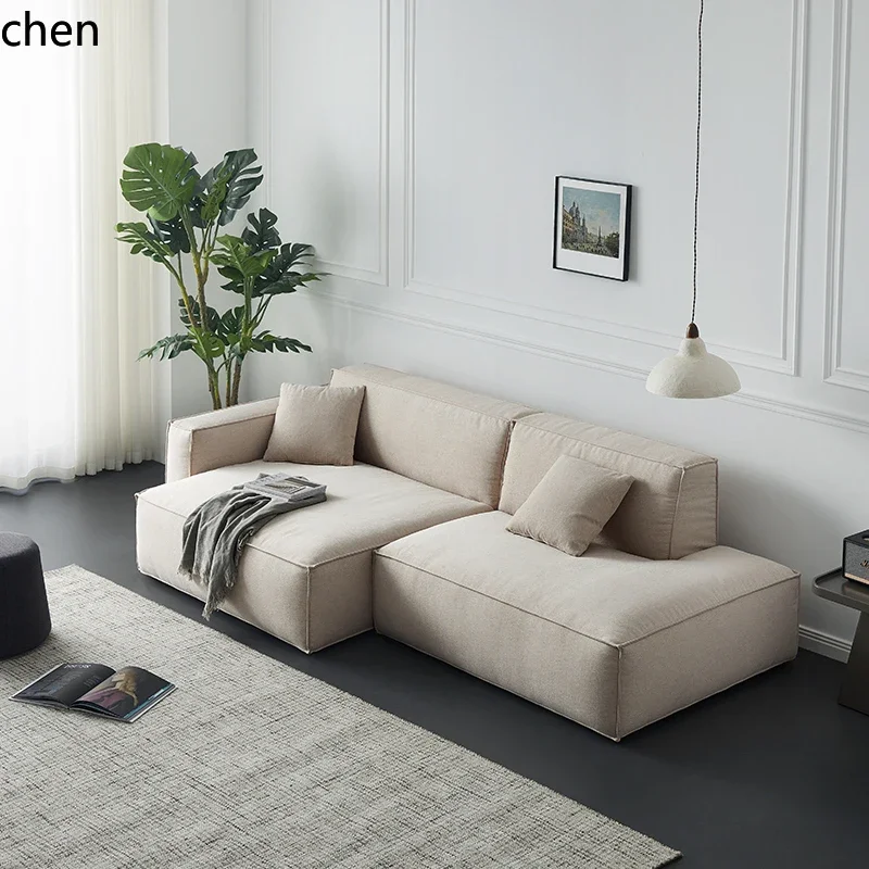 modern simple cotton and linen fabric sofa size apartment living room technology cloth double triple corner