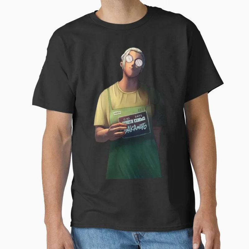 

80s Manga Sakamoto Days Anime t shirt for men Large size Tops S-6XL 100% cotton mens Clothes