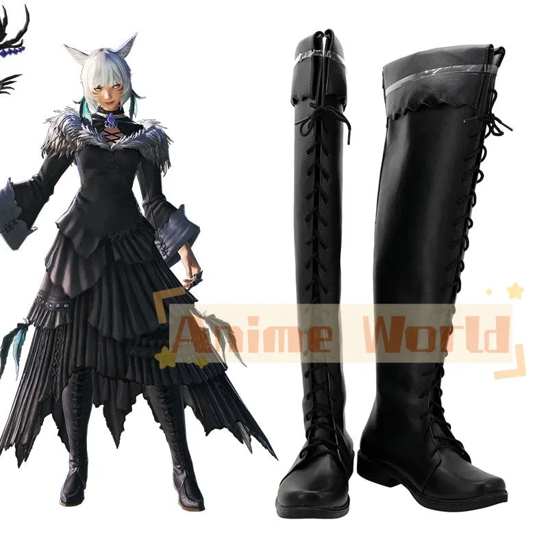 

Final Fantasy XIV Y'shtola Rhul Master Matoya Shadowbringers Черные туфли Сапоги для косплея