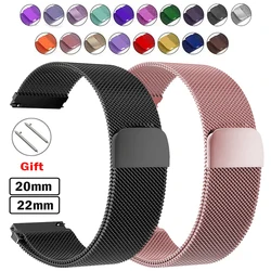22mm 20mm Milanese loop band for Samsung Galaxy Watch 7-FE-5-pro-6-4-Classic Metal magnetic bracelet Huawei GT 5-4-3-2-2e strap