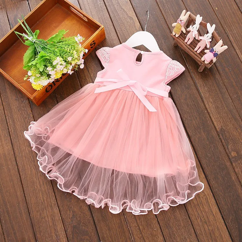 Toddler Girl Dress Summer Sleeveless Princess Dress Cute Flower Lace Bow Infant Dresses Baby Girl Dress For Party Wedding  0-24M