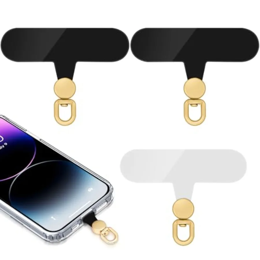 

360°Rotatable Phone Tether Tab, 3 Pieces Universal Phone Lanyard Patch Without Adhesive, Phone Lanyard Replacement Part for Cel