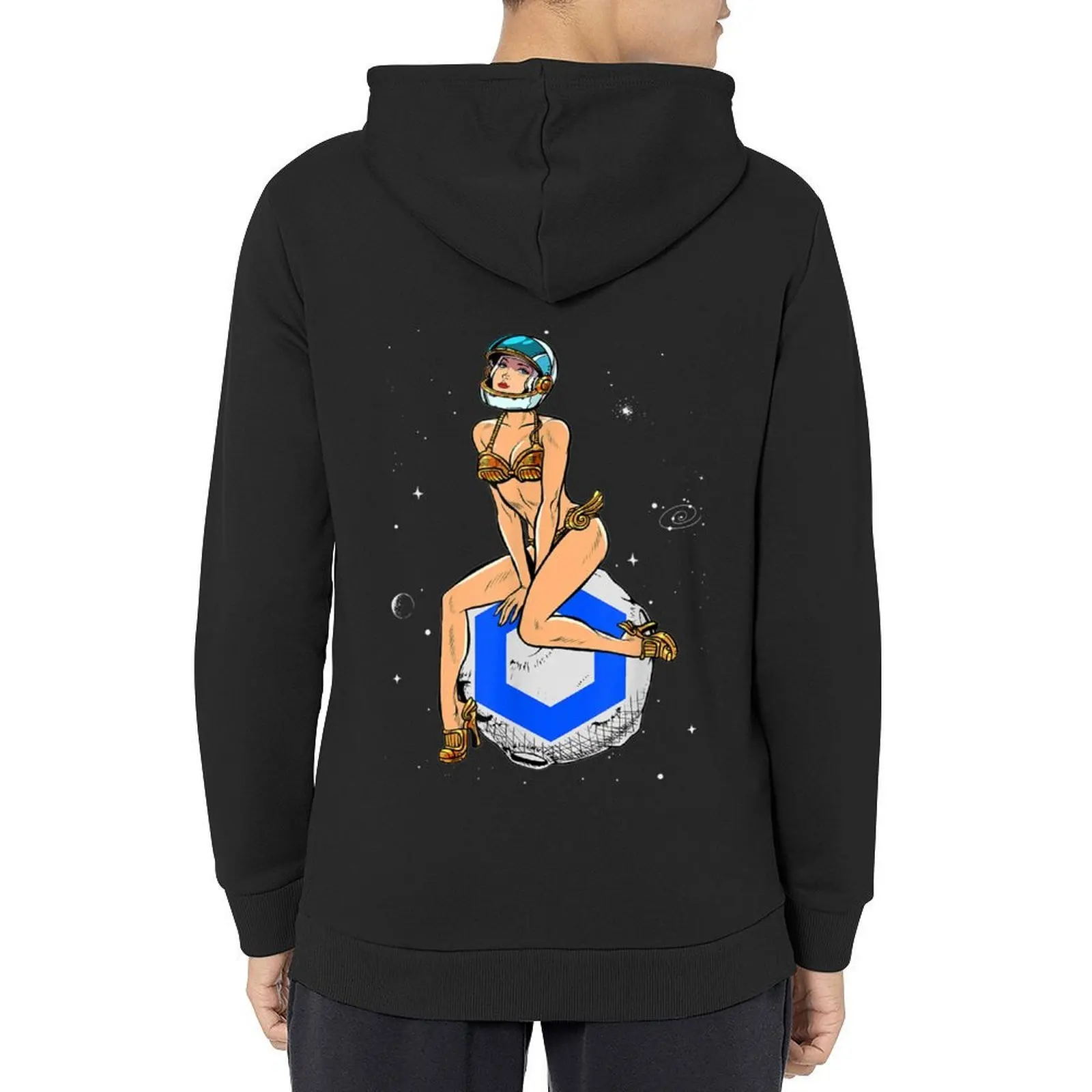 

Chainlink - Cryptocurrency Pin-up Girl - Hodling Chainlink Hoodie korean style clothes men's coat winter clothes new in hoodies