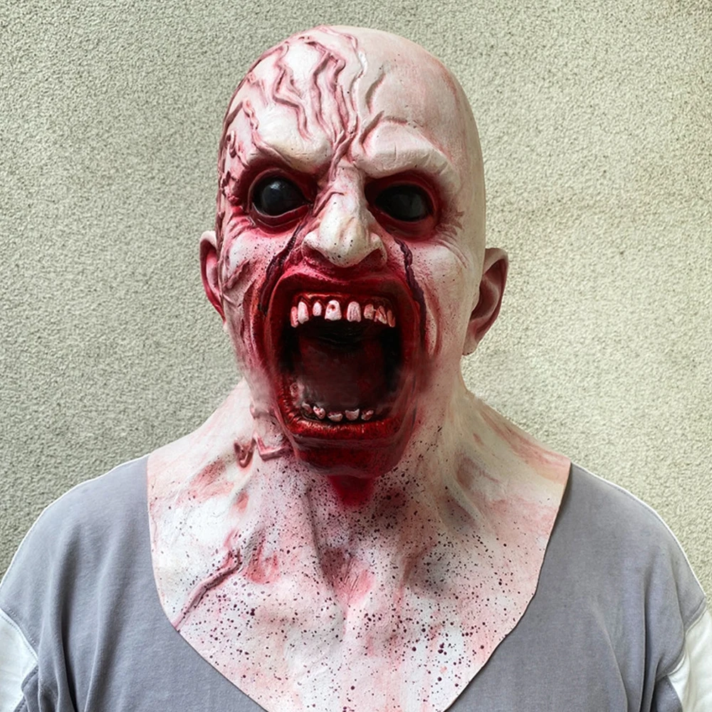 Horror Infected Zombie Maski Cosplay Wampir Demon Potwór Lateksowy Kask Halloween Ghost House Bar Karnawał Impreza Kostium Rekwizyty