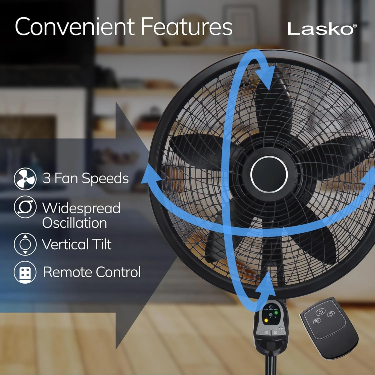 

Oscillating Cyclone Pedestal Fan, Adjustable Height, Timer, Remote Control, 3 Speeds, for Bedroom, Living Room, Home Office,New